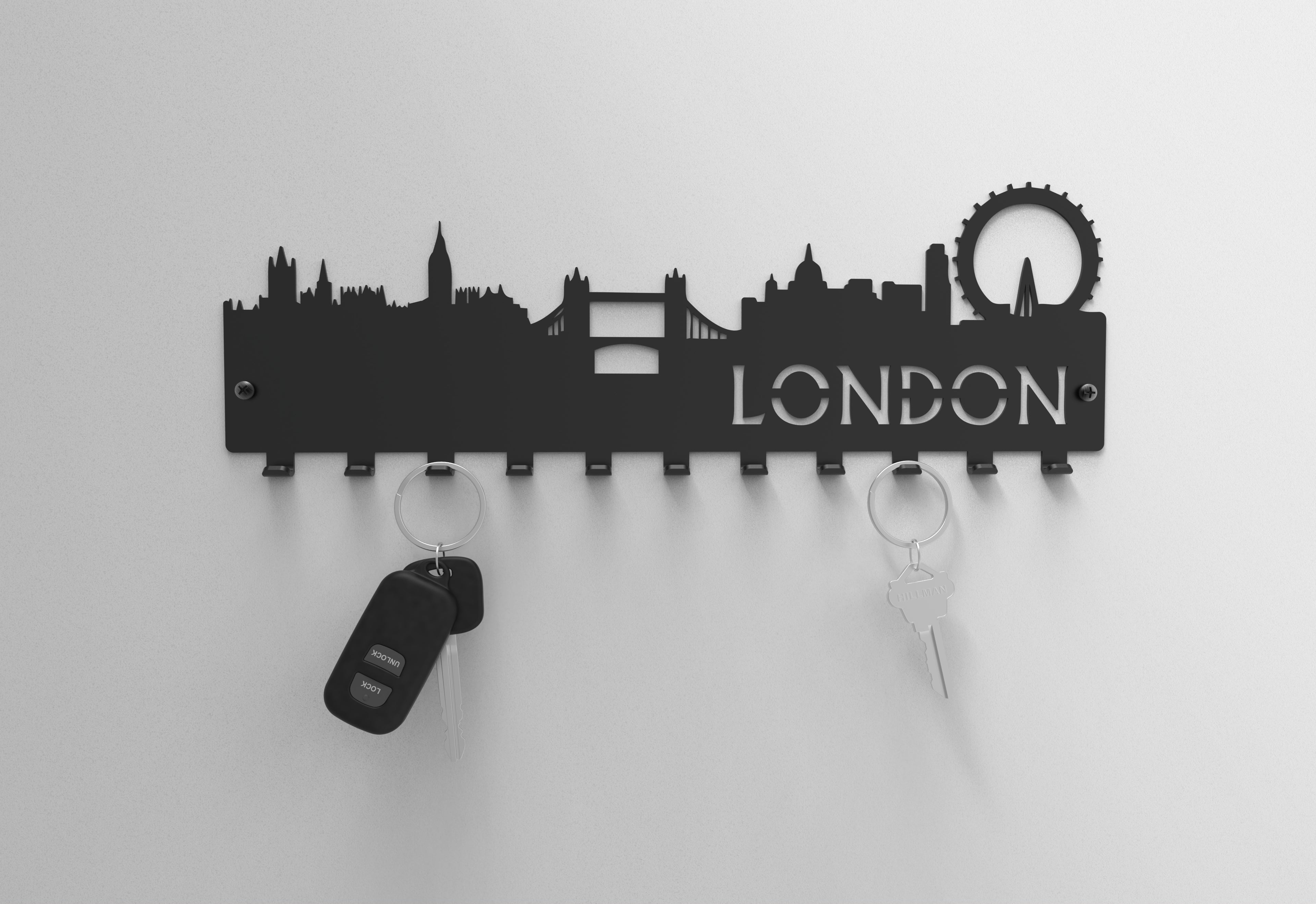London Skyline Silhouette Key Rack
