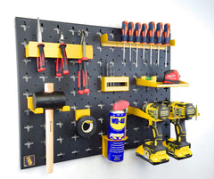 Nukeson Tool Wall Organiser in Black with Yellow Attachments for Starter Kit