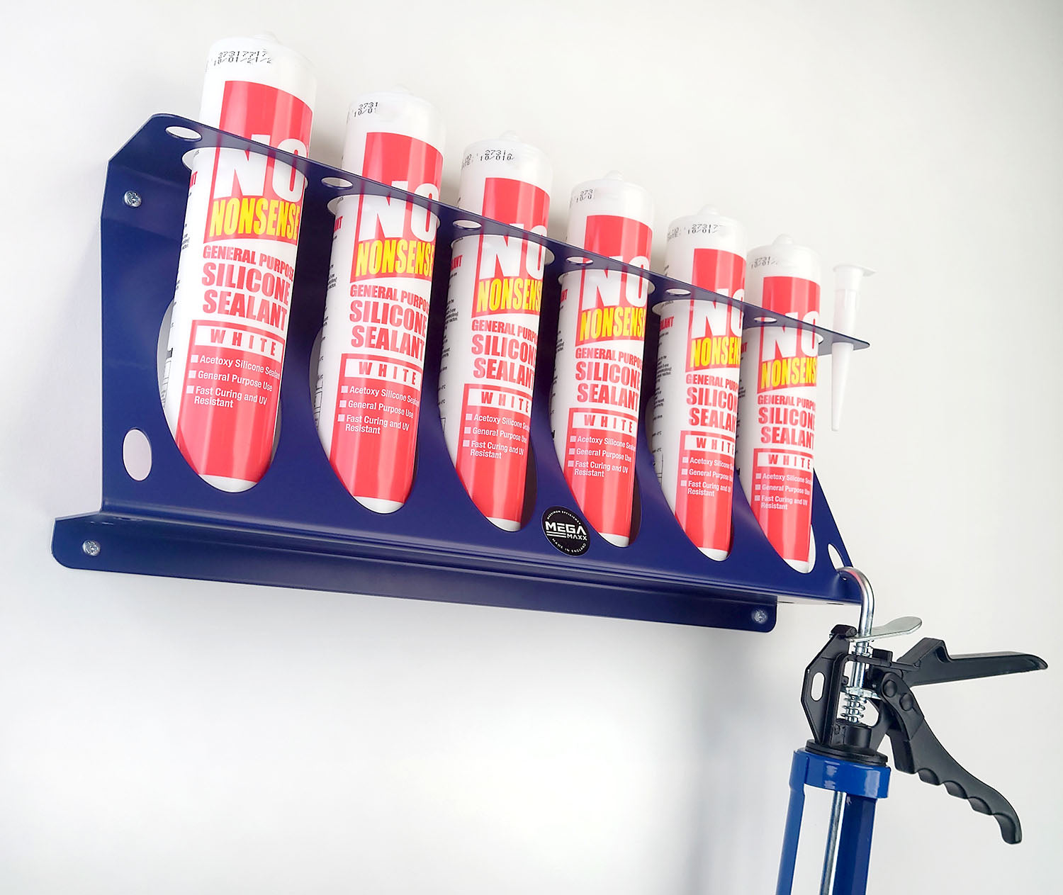 MegaMaxx UK™ Wall Mounted Silicone Tube Rack for Vans, Workshops & Sheds