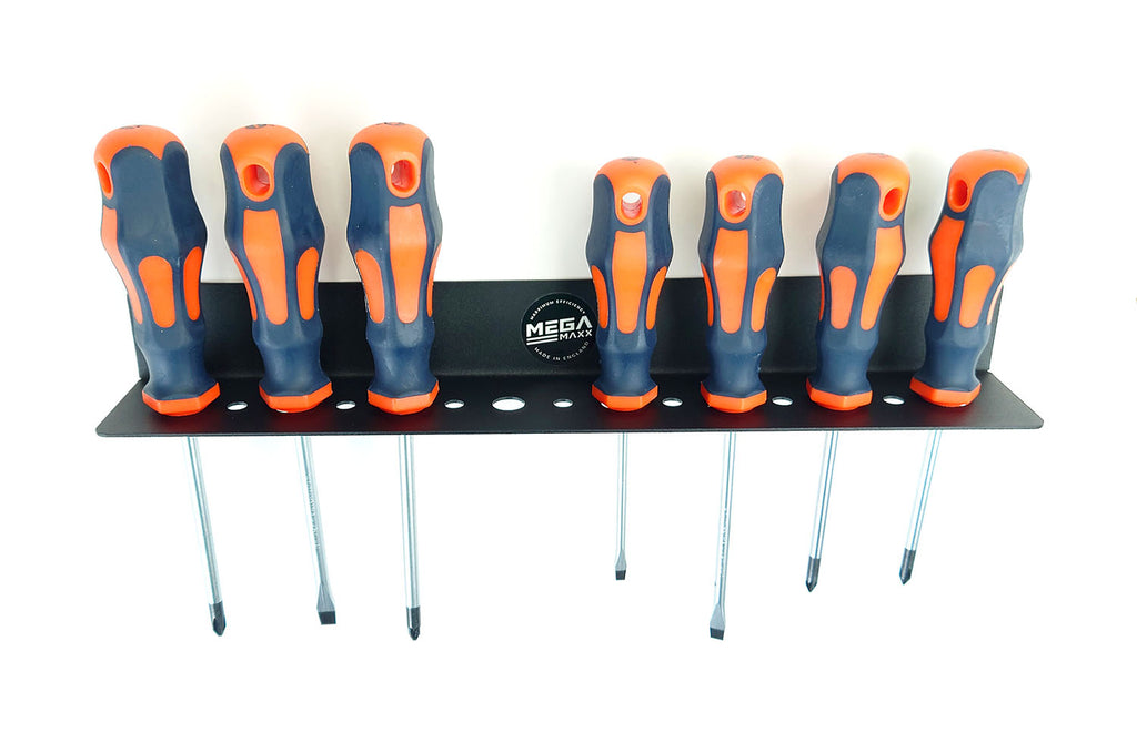 Screwdriver Rack - 15-Slot Capacity - Durable Steel Construction