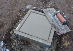 Smoothed Top on the Concrete Base using a concrete finishing trowel