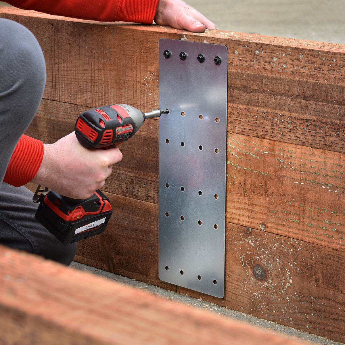 Railway Sleeper Brackets Heavy Duty Metal Garden Bed Stakes With Screws