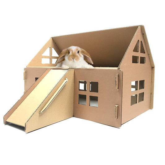 Jakes Farm Yard Cardboard Small Animal House - Indoor Outdoors