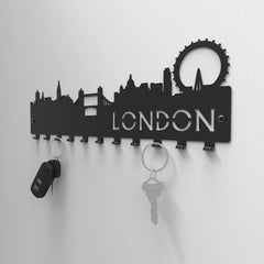 London Skyline Silhouette Key Rack - Indoor Outdoors