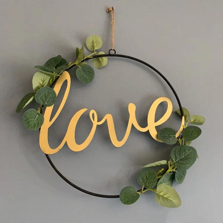 Love Eucalyptus Metal Loop Wreath - Indoor Outdoors