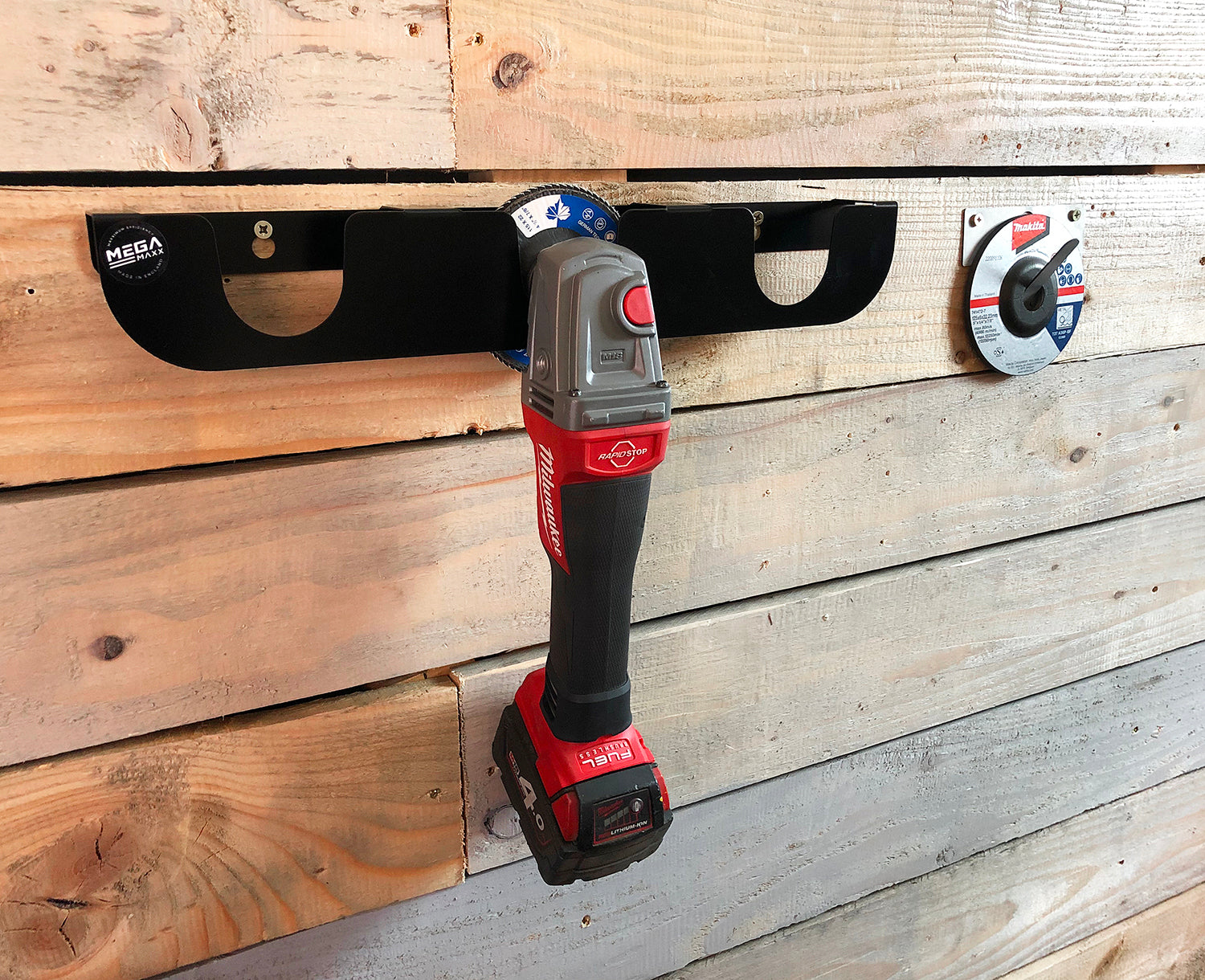 MegaMaxx UK™ Angle Grinder Wall Bracket Tool Holder  - Indoor  Outdoors