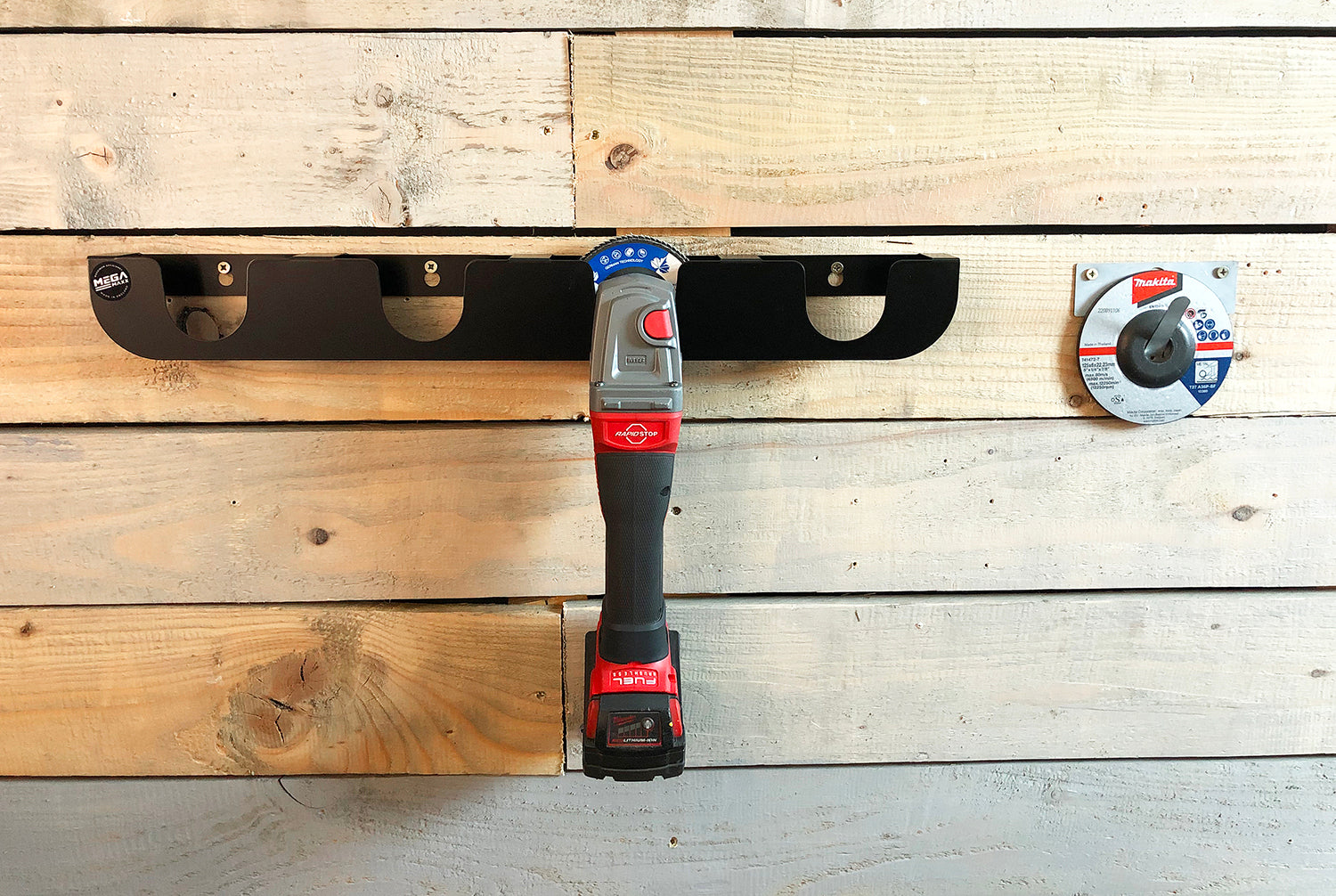 MegaMaxx UK™ Angle Grinder Wall Bracket Tool Holder  - Indoor  Outdoors