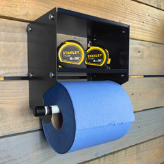 MegaMaxx UK™ Blue Roll & Paper Towel Holder & Dispenser with Double Shelf - Indoor Outdoors