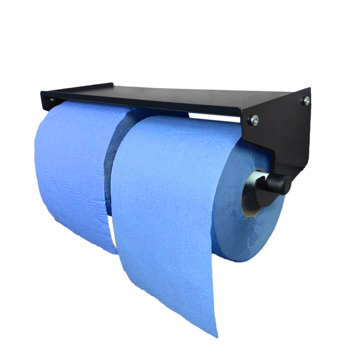 MegaMaxx UK™ Dual Blue Roll & Paper Towel Holder with Shelf | Indoor Outdoors