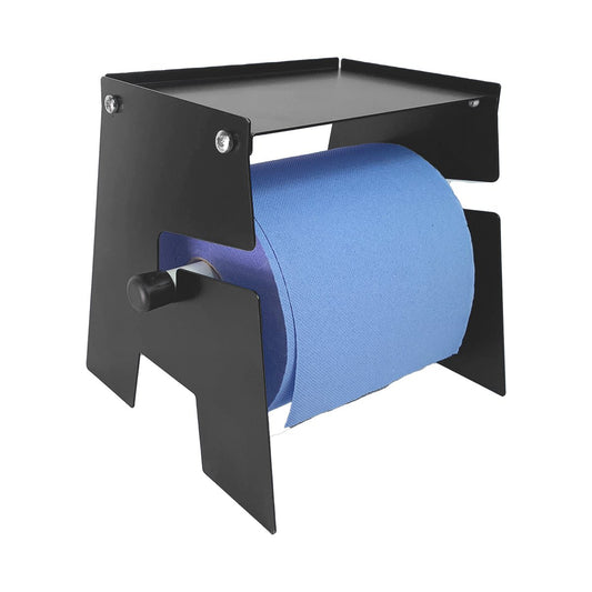 MegaMaxx UK™ Free-Standing Blue Roll & Paper Towel Holder with Shelf - Indoor Outdoors