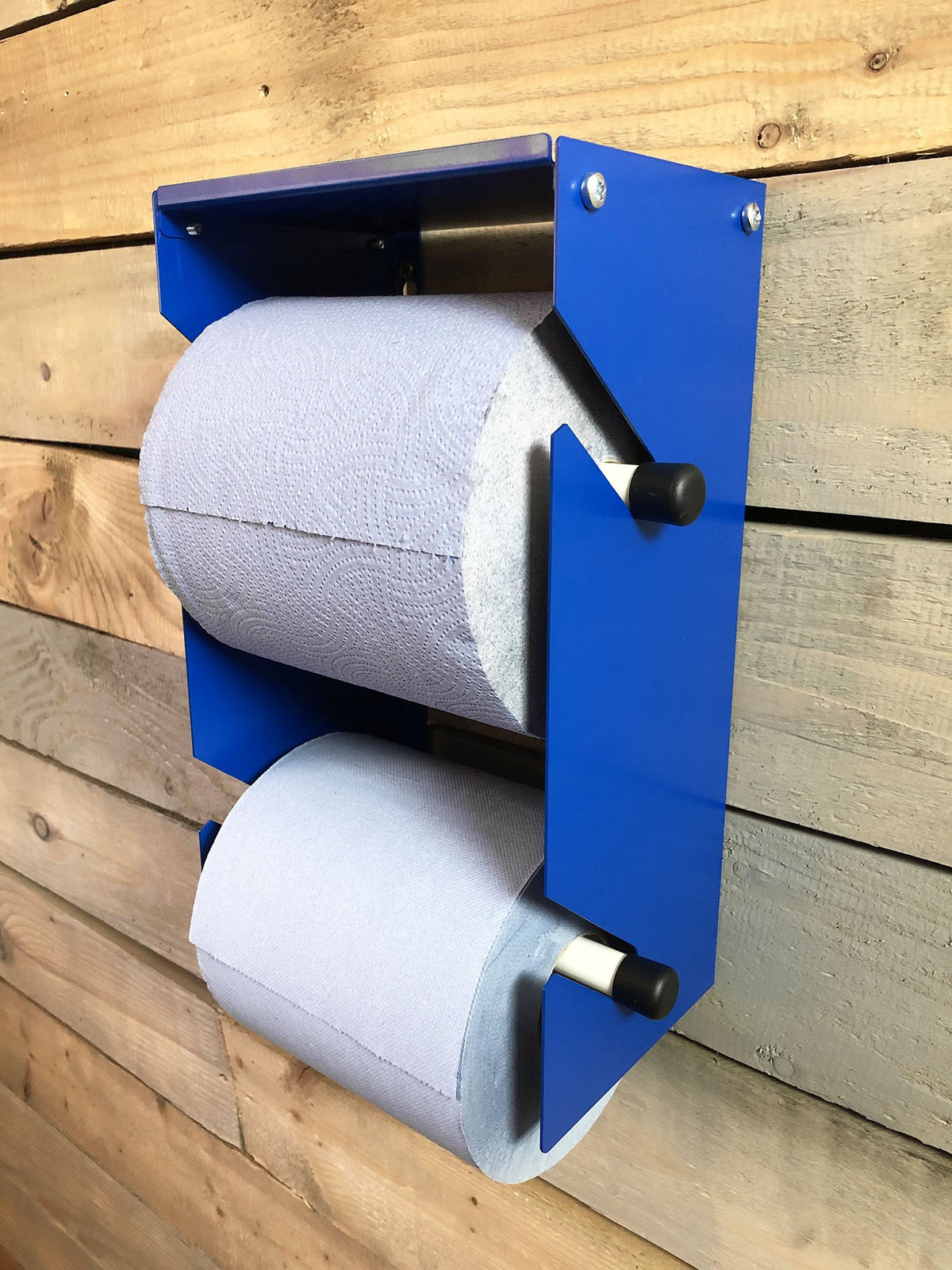 MegaMaxx UK™ Dual Blue Roll & Paper Towel Dispenser | Indoor Outdoors