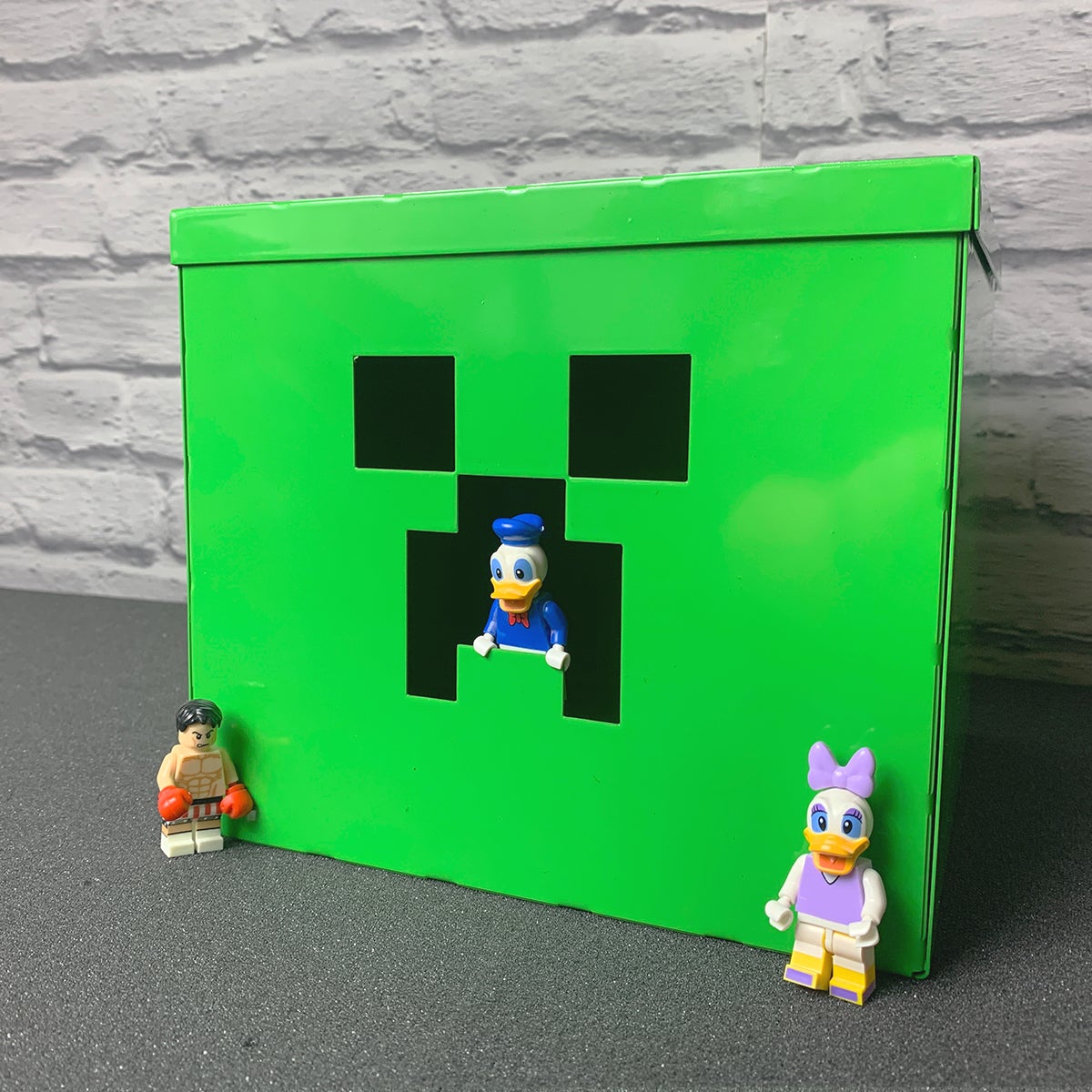 Minecraft-Inspired "Creeper" Head Toy Storage Box | Indoor Outdoors
