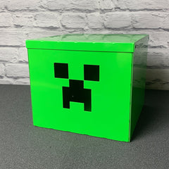 Minecraft-Inspired "Creeper" Head Toy Storage Box - Indoor Outdoors