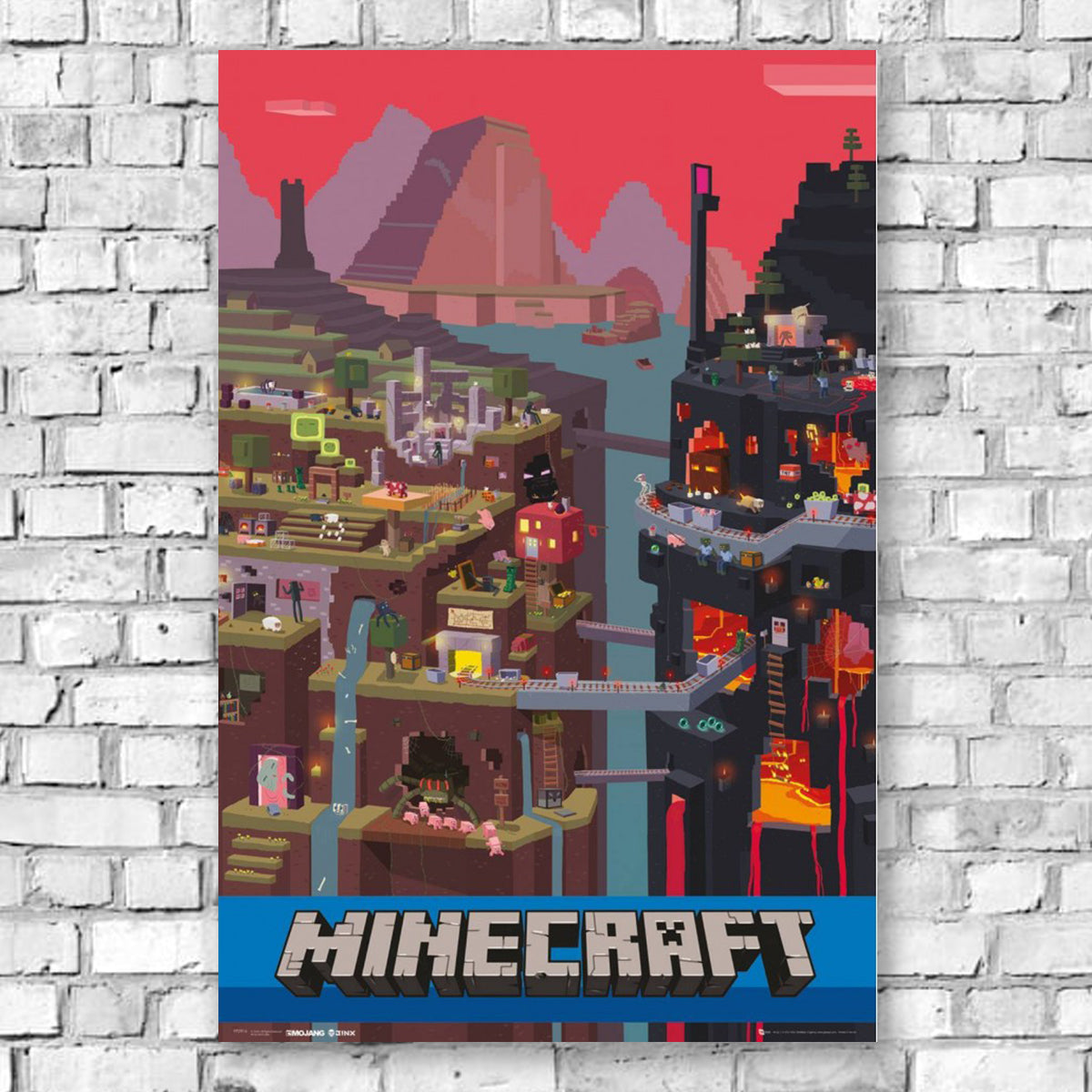 Minecraft World Videogame Poster