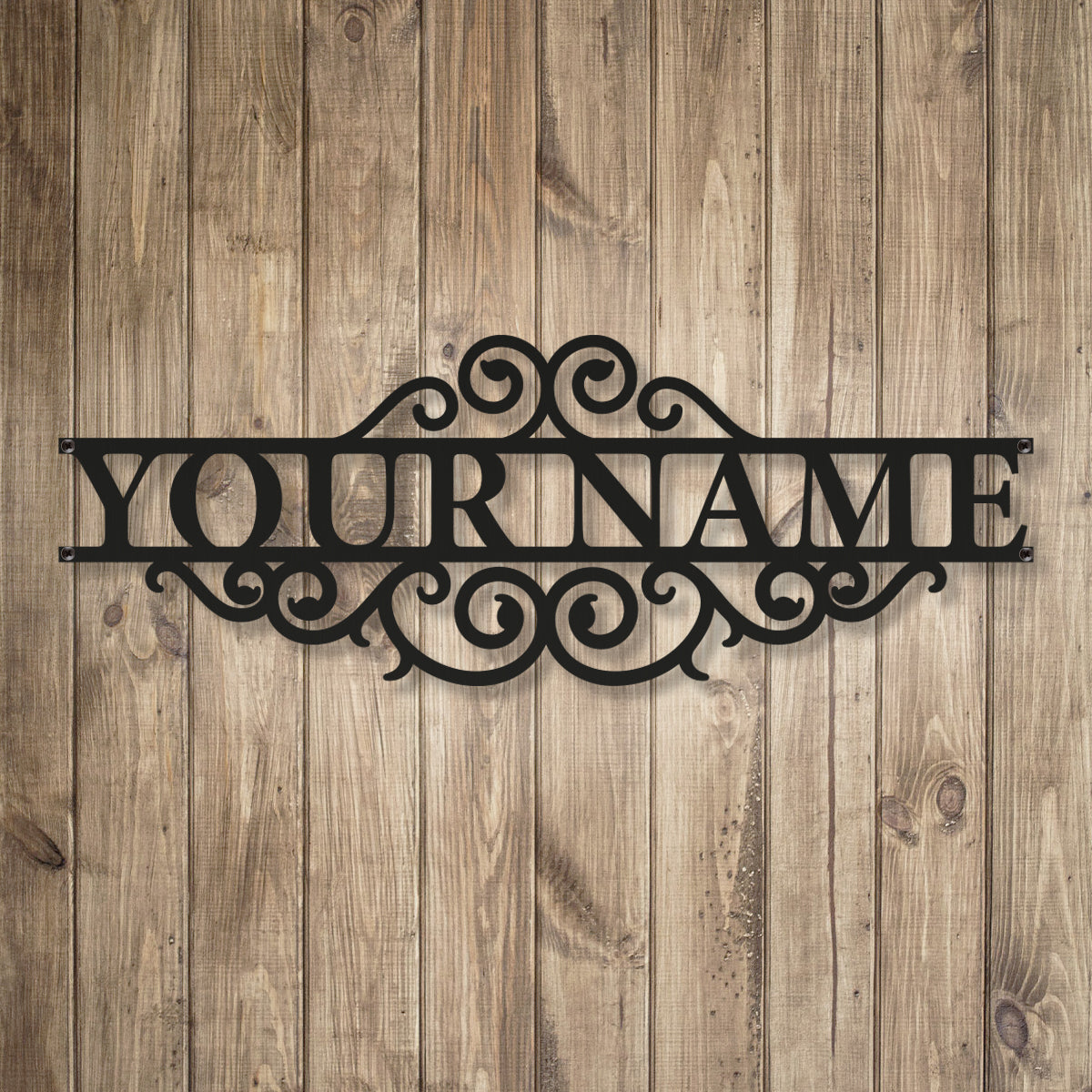 Premium Steel Monogram Name Sign Plaque - for Outdoor Use - Indoor Outdoors