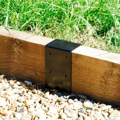 SleeperFit Railway Sleeper Joining Plate Bracket - Goes Over The Wood for Clean & Durable Joins on Planters, Raised Beds, Pathway & Driveway Edging - Indoor Outdoors 