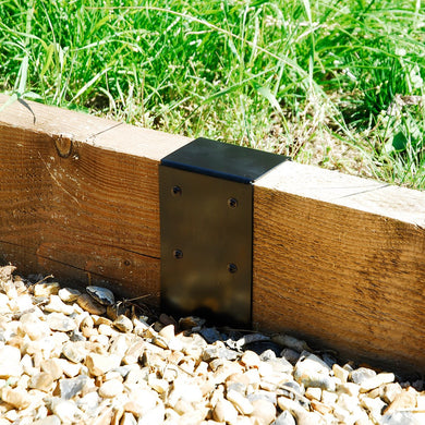 SleeperFit Railway Sleeper Joining Plate Bracket - Goes Over The Wood for Clean & Durable Joins on Planters, Raised Beds, Pathway & Driveway Edging - Indoor Outdoors 