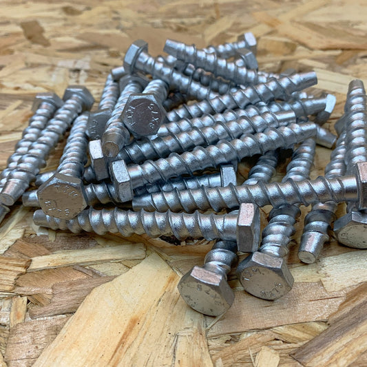 Silver Masonry Exterior Bolts Concrete Brick Stone and Wood Screws | Indoor Outdoors