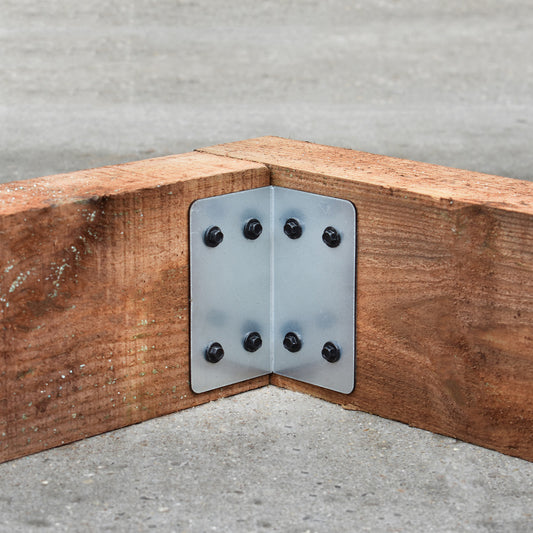 Railway Sleeper Bracket for Joining Timber Sleepers Along the Edges  in 1-Tier Raised Bed Installations.
