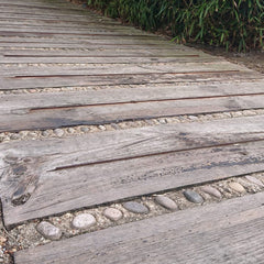 Railway Sleepers with Anti-Slip Treads installed in the centre - offers additional grip when walking over them to ensure you do not slip or fall over on wetter days