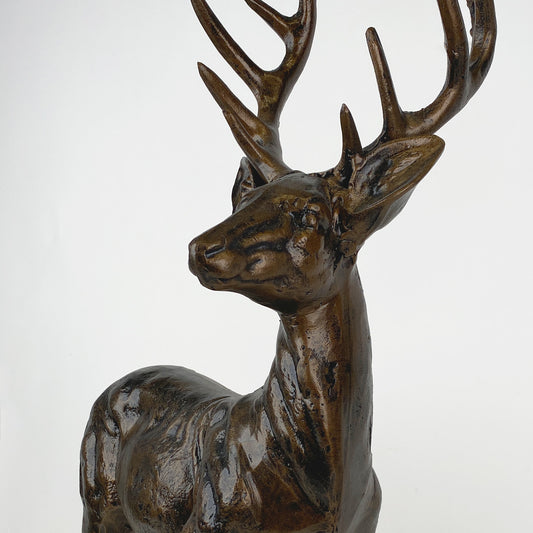 Fergus McArthur Small Standing Stag Bronze Effect Sculpture - Indoor Outdoors