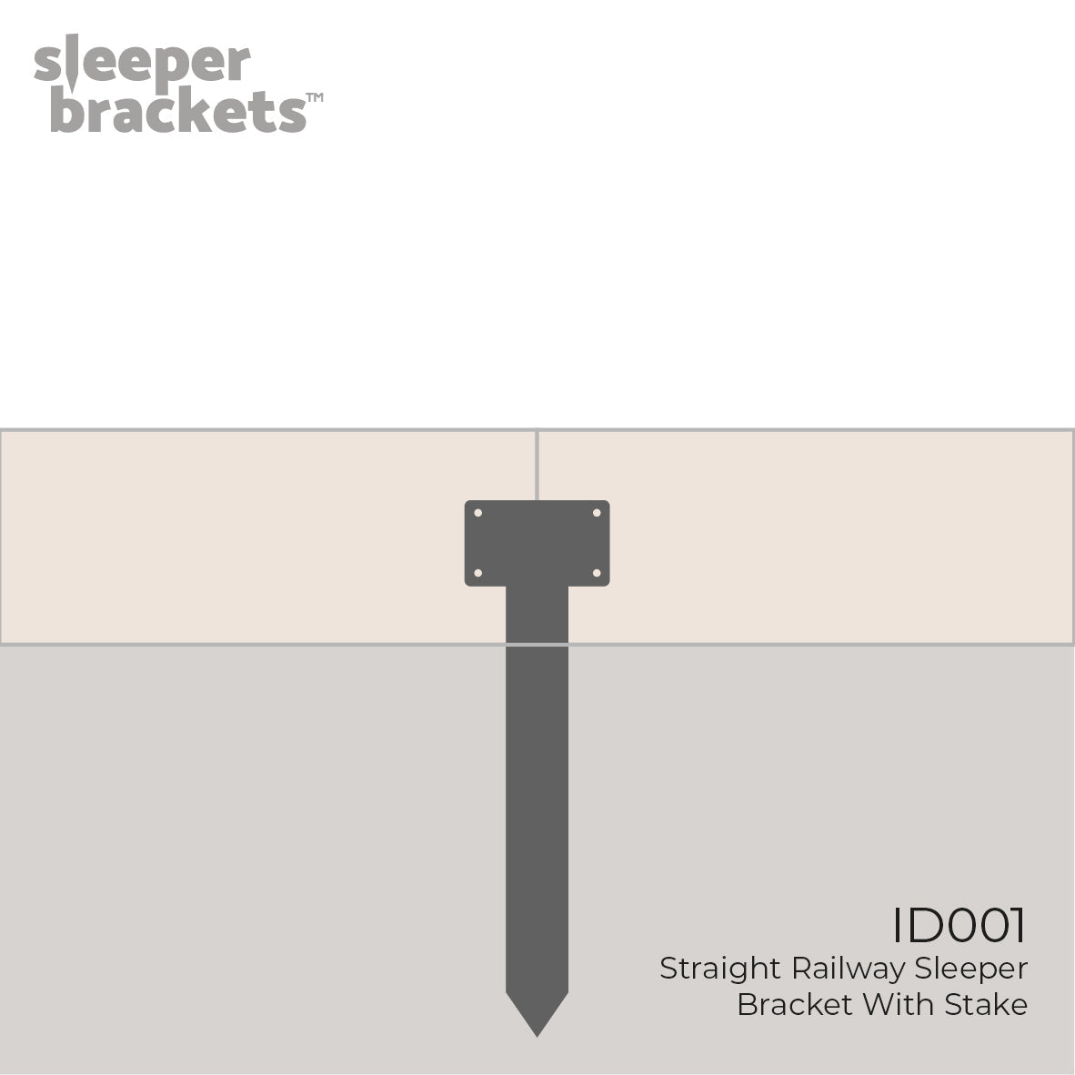 Straight Railway Sleeper Bracket With Stake | Indoor Outdoors