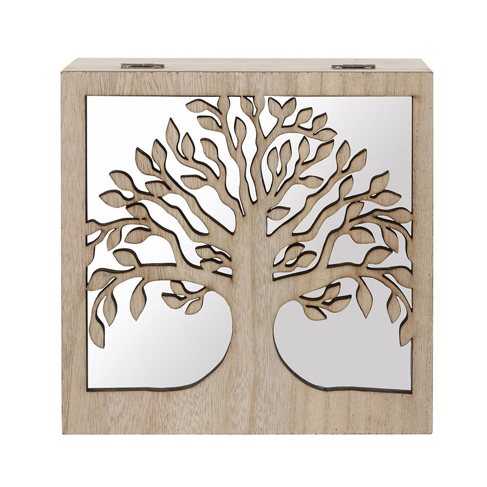 Tree of Life Square Mirrored Memory Box