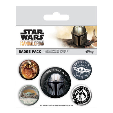 Star Wars The Mandalorian Pin Badges Set (Pack of 5) - Indoor Outdoors