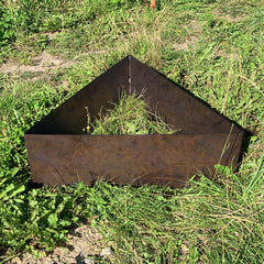 Triangular Rustic Steel Raised Flower Bed & Tree Planter