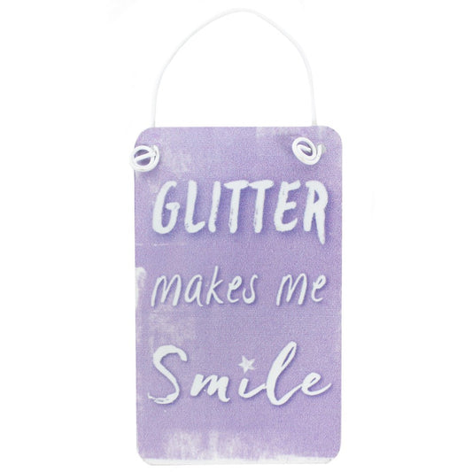 Unicorn Mini Metal Sign "Glitter Makes Me Smile"