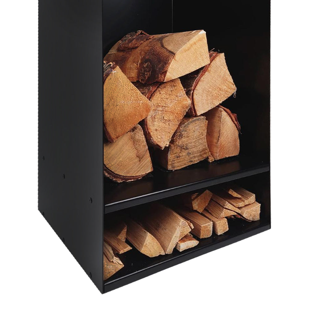 Volcann™ Double Shelf Firewood Log Store | Indoor Outdoors