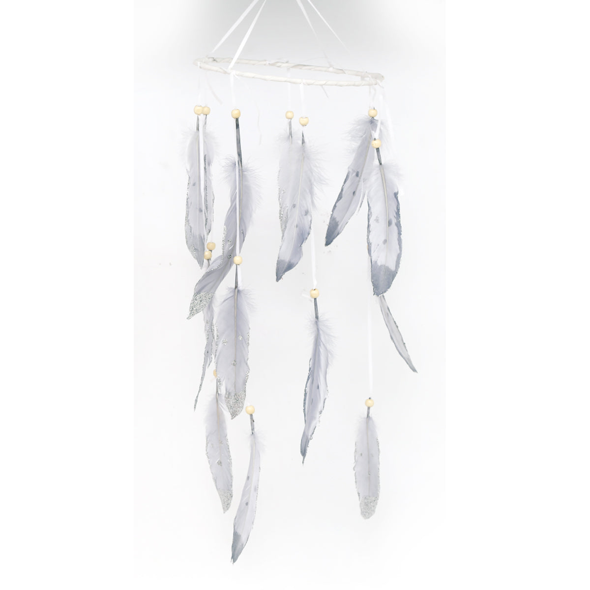 Hanging Feathered Dreamcatcher Mobile (2 Colours Available) - Indoor Outdoors