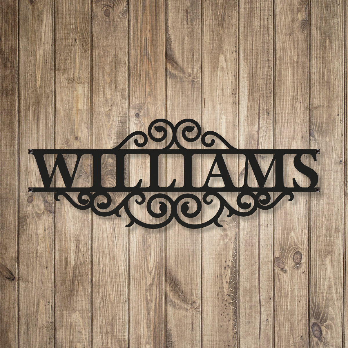 Premium Steel Monogram Name Sign Plaque - for Outdoor Use - Indoor Outdoors