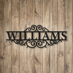 Premium Steel Monogram Name Sign Plaque - for Outdoor Use - Indoor Outdoors