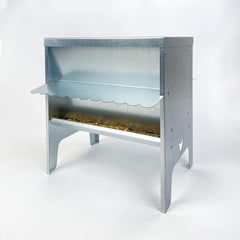 Medium Chicken & Poultry Galvanised Feed Hopper With Roof - Indoor Outdoors