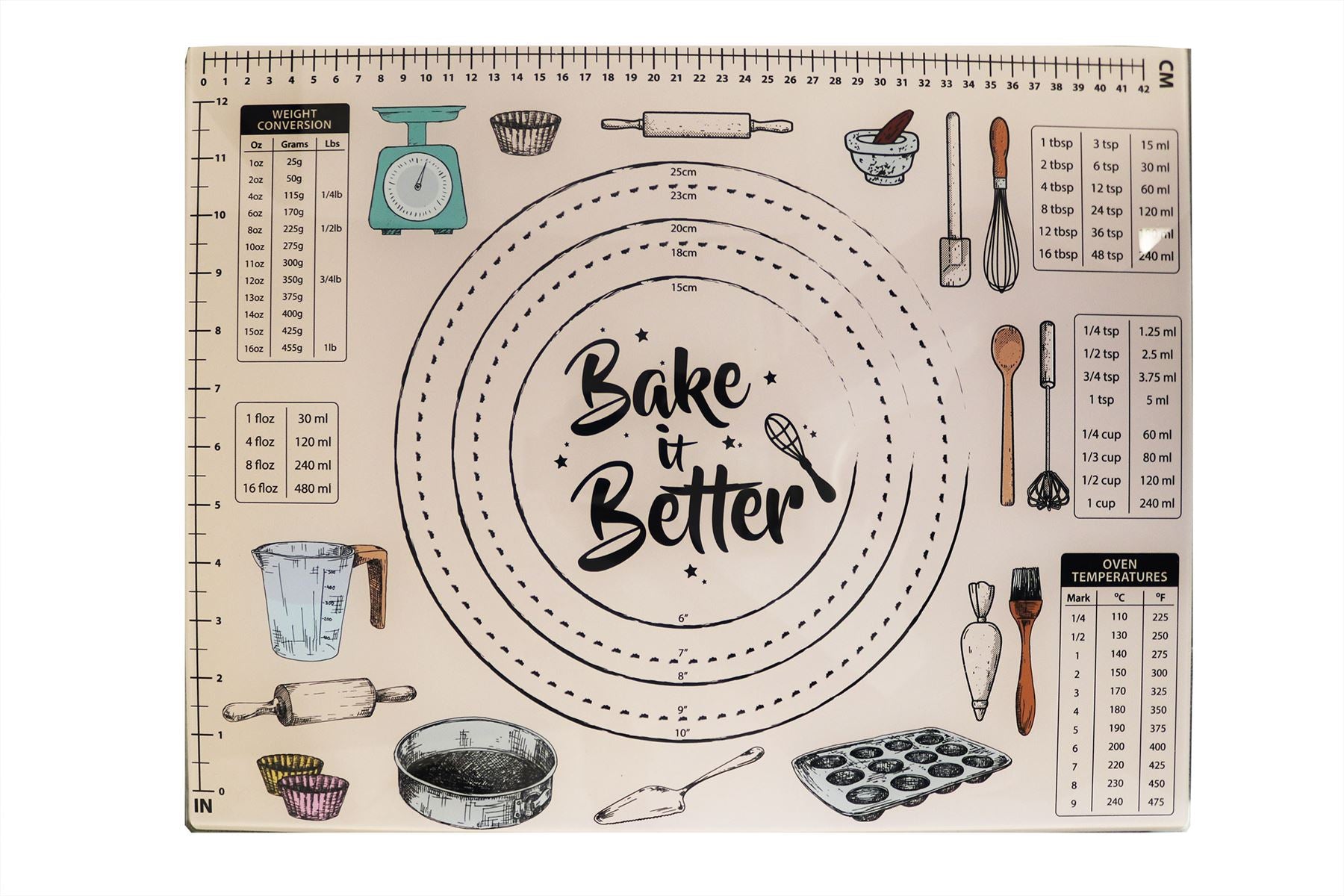 Bake It Better Worktop Saver with Measurement Charts
