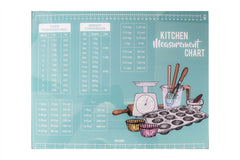 Kitchen Measurement Chart Worktop Saver with Weight, Temperature and Size Conversions