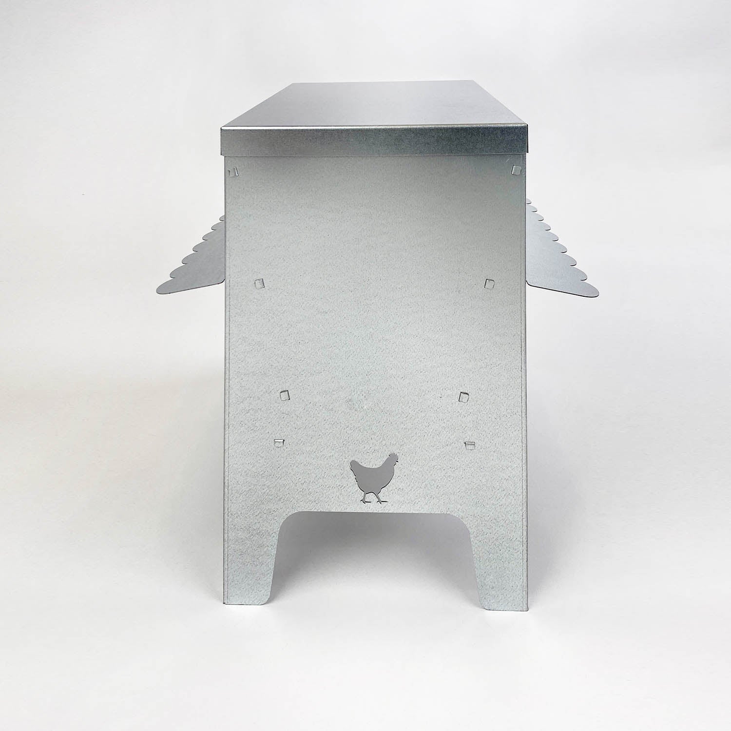 Medium Chicken & Poultry Galvanised Feed Hopper With Roof - Indoor Outdoors