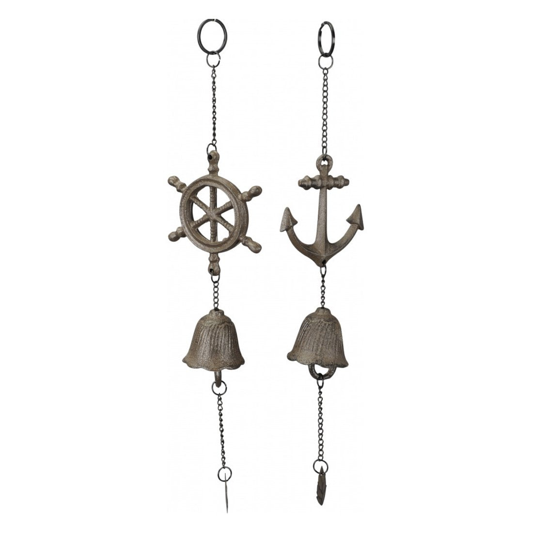 Cast Iron Nautical-Themed Bells (2 Designs) - Anchor - Indoor Outdoors