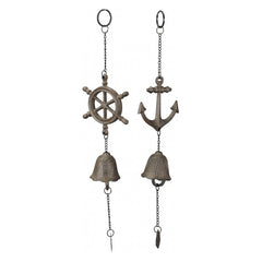 Cast Iron Nautical-Themed Bells (2 Designs) - Anchor - Indoor Outdoors