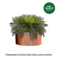 Custom Size Standard Circular Rustic Steel Raised Flower Bed | Indoor Outdoors