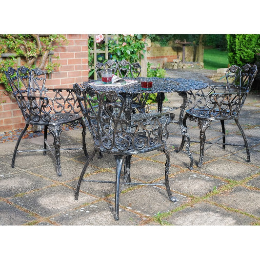 Fergus McArthur Bronze Effect Daisy Table & Chairs Set - Indoor Outdoors