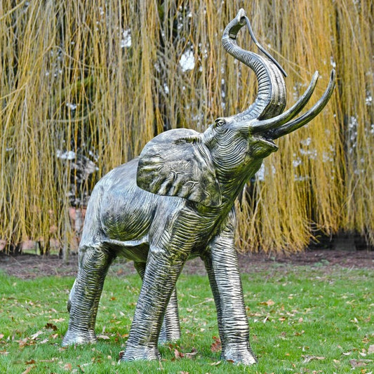 Fergus McArthur Large Elephant Bronze Effect Water Feature - Indoor Outdoors