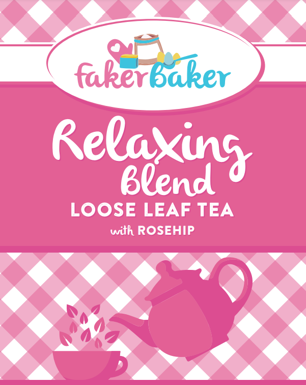 Relaxing Blend Loose Leaf Tea infused with Rosehip - Faker Baker Label