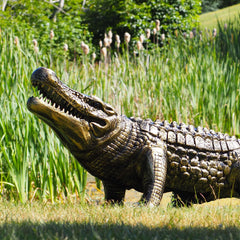 Crocodile Garden Statue Front Section with Detail
