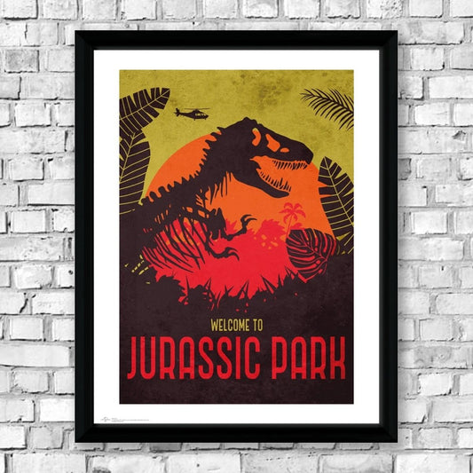 Jurassic Park Framed Silhouette Collectors Print | Indoor Outdoors