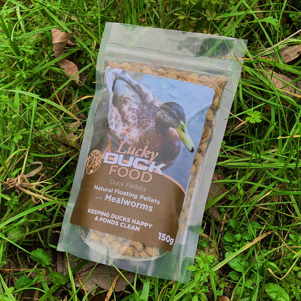 Lucky Duck Food Floating Pellets With Mealworms - Indoor Outdoors