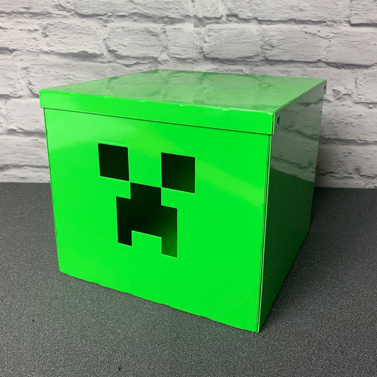 Minecraft-Inspired "Creeper" Head Toy Storage Box | Indoor Outdoors
