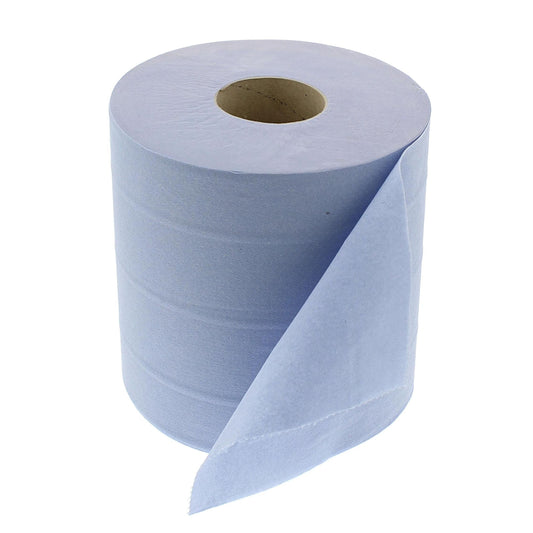 Individual Blue Roll with sheet half pulled off