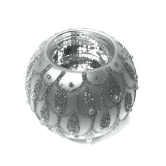 Silver Glass T-Light Holders Indoor Outdoors